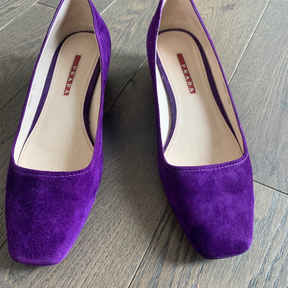 Prada suede flats with slight wedge-NEW